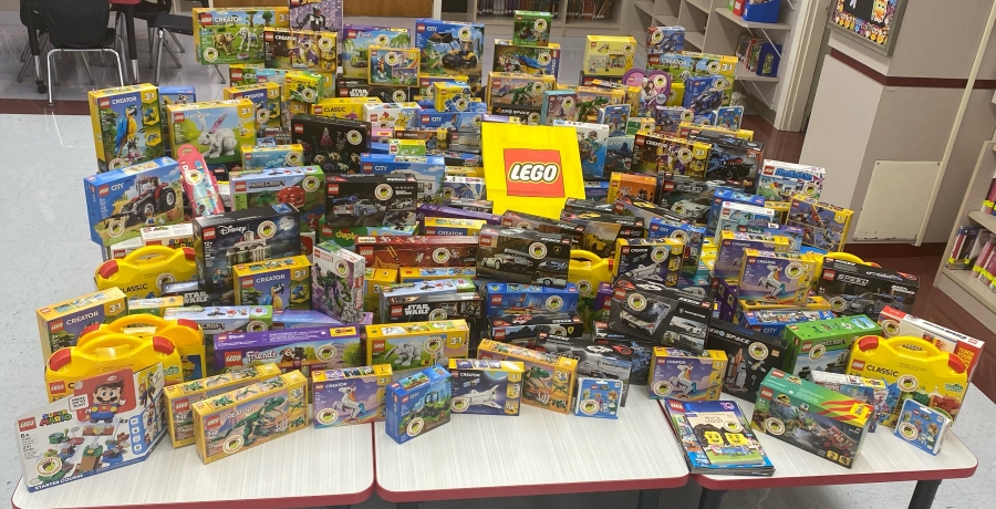 Photo of 201 Lego sets donated to Children's Hospital